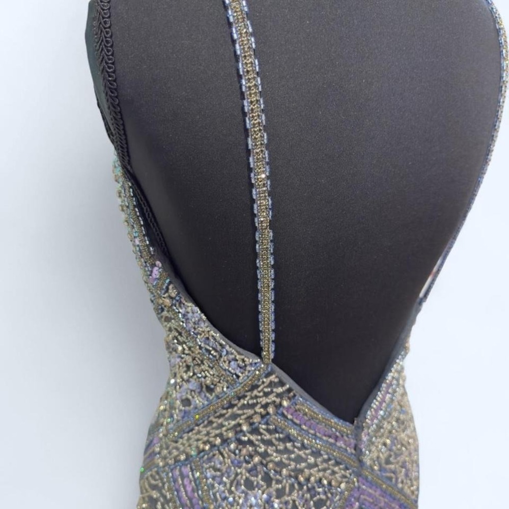 Designer Valiant Paris heavily beaded‎ mini dress - Picture 4 of 8